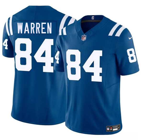 Men & Women & Youth Indianapolis Colts #84 Tyler Warren Blue 2025 Draft F.U.S.E. Vapor Limited Stitched Jersey